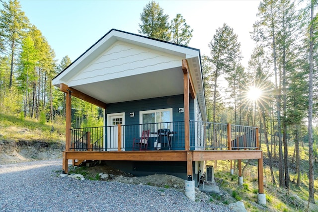 412 Bear Canyon Rd, Lakeside, MT 59922 - view of front of house featuring a deck