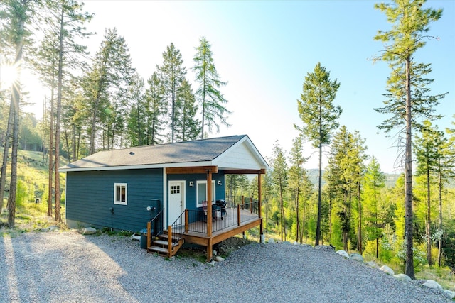 412 Bear Canyon Rd, Lakeside, MT 59922 - view of front facade with a deck