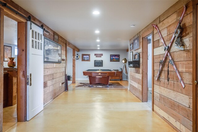 442 4th Ave E, Kalispell, MT 59901 - rec room featuring recessed lighting, beamed ceiling, and billiards table
