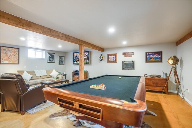 442 4th Ave E, Kalispell, MT 59901 - rec room featuring billiards, wood walls, and recessed lighting