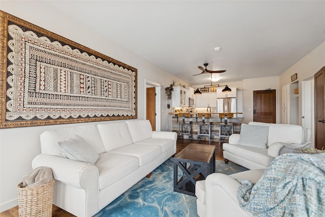 100 Woodlands Way Unit S305, Kalispell, MT 59901 - living room featuring wood finished floors and ceiling fan