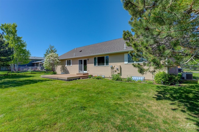 2685 Pinkerton Dr, East Helena, MT 59635 - back of house featuring a wooden deck and central AC