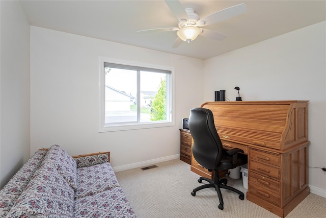 173 Empire Loop, Kalispell, MT 59901 - office with light colored carpet, baseboards, and a ceiling fan