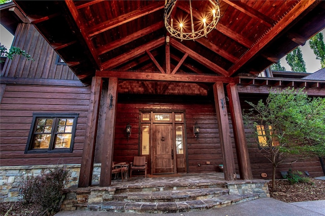 237 Harbor Dr, Bigfork, MT 59911 - property entrance featuring a porch