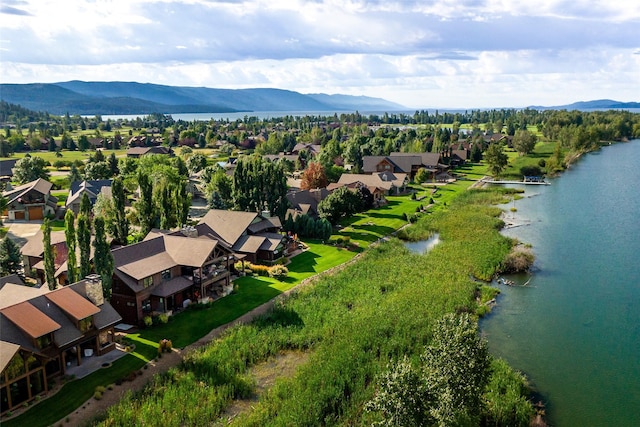 237 Harbor Dr, Bigfork, MT 59911 - aerial perspective of suburban area with a water and mountain view