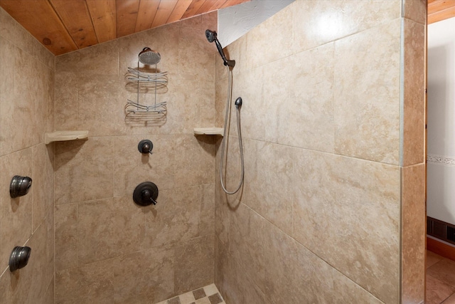 151 Handkerchief Creek Dr, Kalispell, MT 59901 - full bath with a tile shower and wooden ceiling