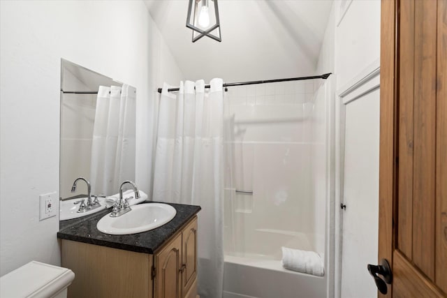 151 Handkerchief Creek Dr, Kalispell, MT 59901 - bathroom featuring vanity and shower / tub combo with curtain