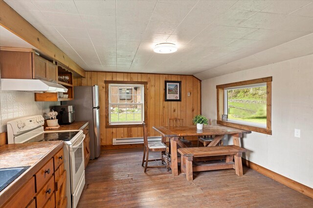 151 Handkerchief Creek Dr, Kalispell, MT 59901 - living area featuring a wall mounted AC and dark wood-style floors