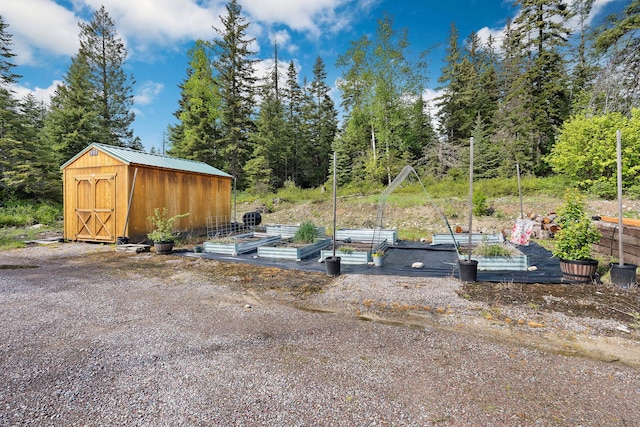 4111 Foothill Rd, Kalispell, MT 59901 - view of yard with a garden and a storage shed