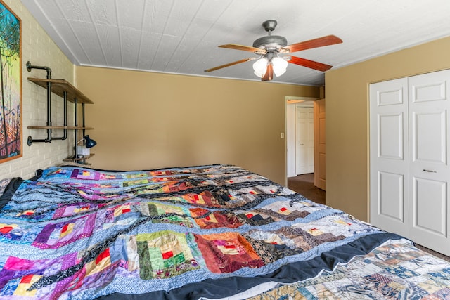 6040 Pearl Dr, Manhattan, MT 59741 - bedroom with a ceiling fan and a closet