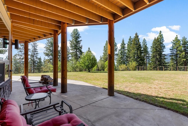 956 Falling Star Rd, Victor, MT 59875 - view of patio featuring view of scattered trees