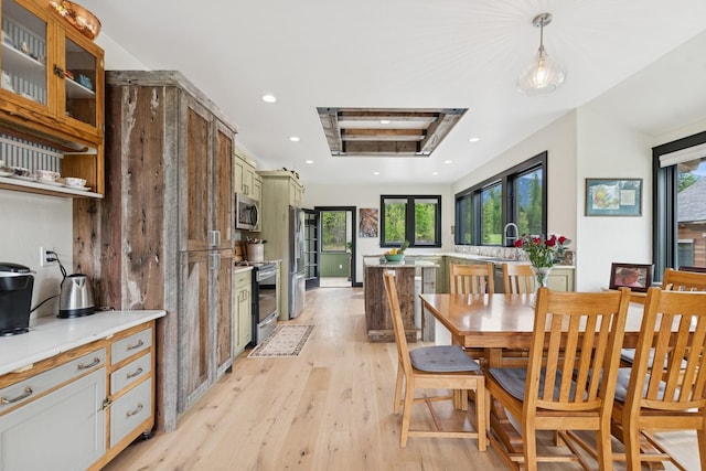 103 Glacier Hills Dr E, Martin City, MT 59926 - dining area featuring plenty of natural light, light wood finished floors, and recessed lighting