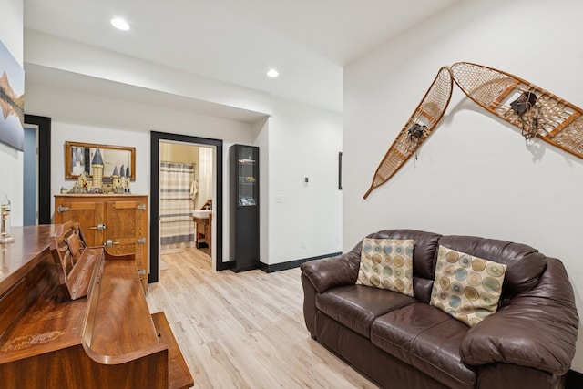 103 Glacier Hills Dr E, Martin City, MT 59926 - living room featuring light wood finished floors, baseboards, and recessed lighting