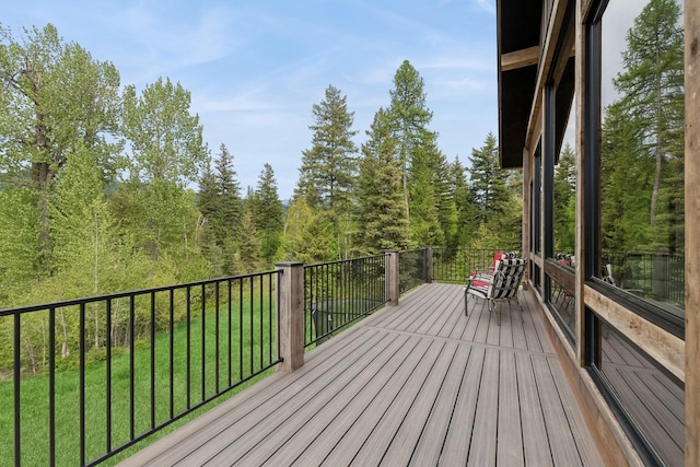 103 Glacier Hills Dr E, Martin City, MT 59926 - deck with a yard