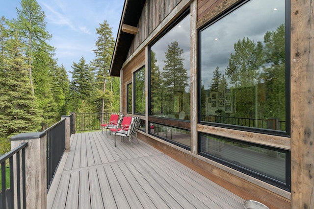 103 Glacier Hills Dr E, Martin City, MT 59926 - view of wooden deck