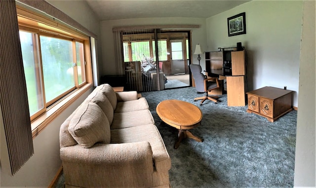 7191 Boy Scout Rd, Seeley Lake, MT 59868 - carpeted living room with a desk