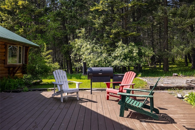 1473 Foothill Rd, Kalispell, MT 59901 - wooden terrace featuring a grill