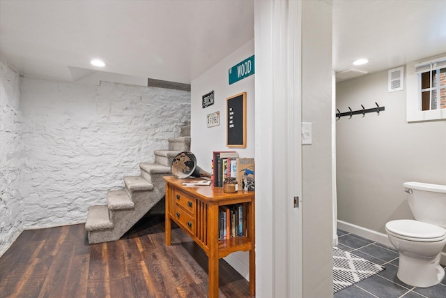 322 W Lawrence St, Helena, MT 59601 - corridor with stairway, tile patterned floors, and recessed lighting