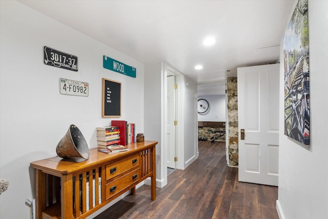 322 W Lawrence St, Helena, MT 59601 - hall featuring wood finished floors, baseboards, and recessed lighting