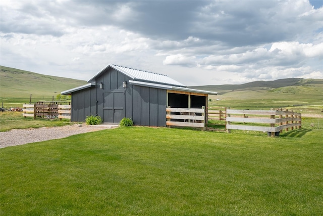 42730 Ridgeway Rd, Charlo, MT 59824 - view of outdoor structure featuring an exterior structure, a view of rural / pastoral area, and a mountain view