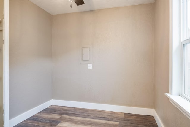 2109 S 5th St W, Missoula, MT 59801 - empty room with a ceiling fan, wood finished floors, and baseboards