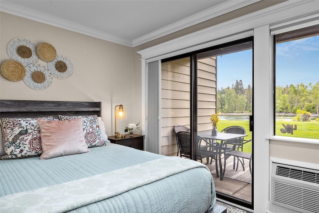 180 Vista Ln Unit 152, Bigfork, MT 59911 - bedroom with access to exterior and crown molding
