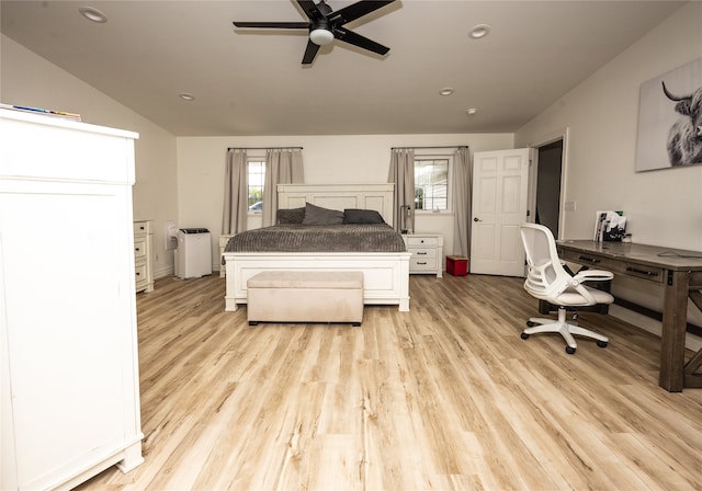3495 Juniper Dr, Helena, MT 59602 - bedroom featuring light wood-style flooring, recessed lighting, and lofted ceiling