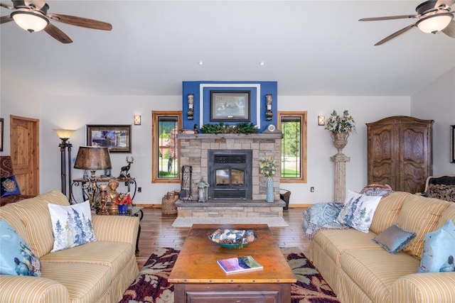 700 Airfield Rd, Libby, MT 59923 - living room with ceiling fan, wood finished floors, and baseboards