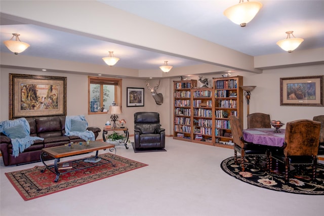 700 Airfield Rd, Libby, MT 59923 - carpeted living room with beam ceiling