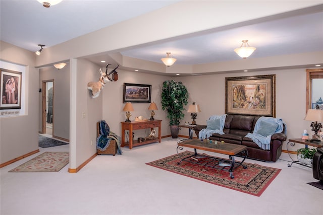 700 Airfield Rd, Libby, MT 59923 - living area featuring carpet floors, baseboards, and recessed lighting