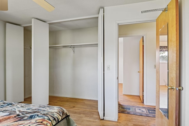 2015 Tower St, Missoula, MT 59804 - bedroom with wood finished floors, a closet, and a ceiling fan
