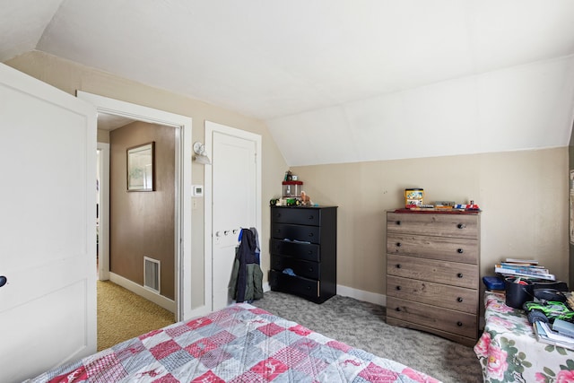 151 6th Ln NE, Fairfield, MT 59436 - bedroom with light carpet, lofted ceiling, and baseboards