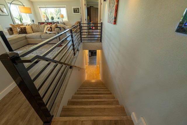 4134 Fox Ridge Dr, Helena, MT 59602 - stairway with wood finished floors