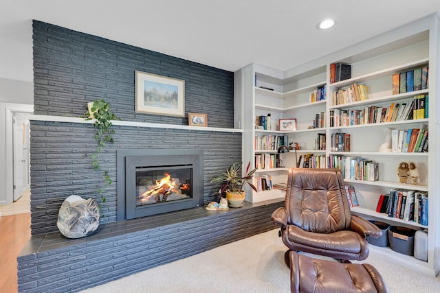 630 Woodworth Ave, Missoula, MT 59801 - sitting room with a brick fireplace and recessed lighting