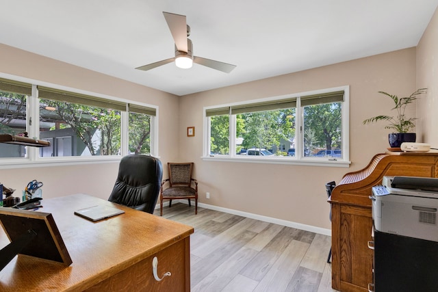 630 Woodworth Ave, Missoula, MT 59801 - home office featuring ceiling fan and light wood finished floors