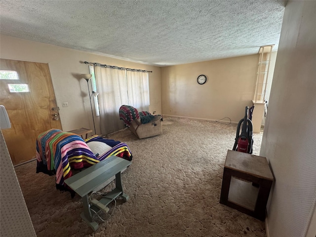 1030 Washington Ave, Havre, MT 59501 - carpeted living room featuring a textured ceiling