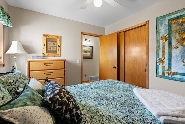 36 Winchester St, Kalispell, MT 59901 - bedroom featuring a closet and ceiling fan