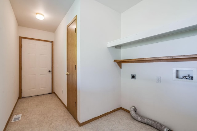 144 Beargrass Ln, Kalispell, MT 59901 - laundry area featuring electric dryer hookup, hookup for a washing machine, and baseboards