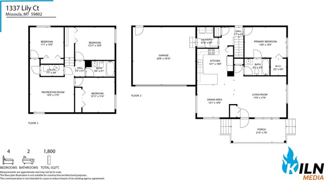 1337A Lily Ct, Missoula, MT 59802 - floor plan / room layout