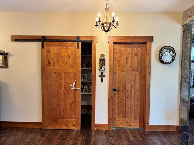 20 Penny Ln, Clancy, MT 59634 - foyer with dark wood finished floors and a chandelier