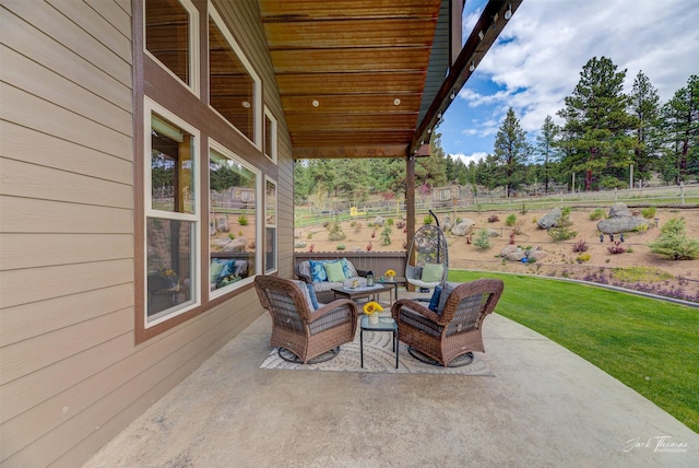 20 Penny Ln, Clancy, MT 59634 - view of patio / terrace featuring an outdoor living space