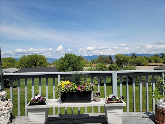 2404 56th St, Missoula, MT 59803 - deck featuring a mountain view and a yard