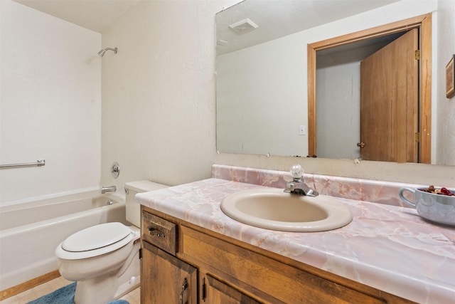 2404 56th St, Missoula, MT 59803 - bathroom featuring vanity, shower / bath combination, and tile patterned floors