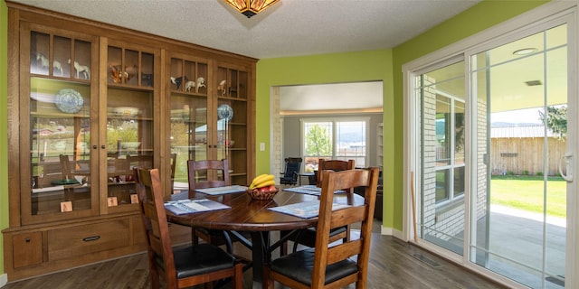 345 Ash Dr, Butte, MT 59701 - dining room featuring dark wood-style floors and a textured ceiling