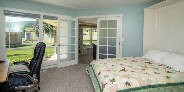 345 Ash Dr, Butte, MT 59701 - bedroom with french doors, carpet flooring, and multiple windows