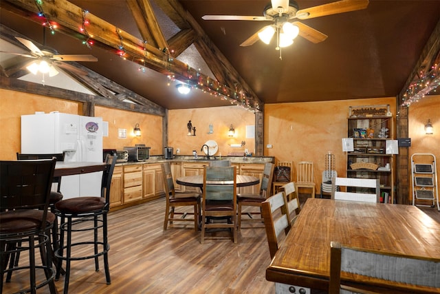 300 Morning View Dr, Kalispell, MT 59901 - dining space featuring ceiling fan and wood finished floors