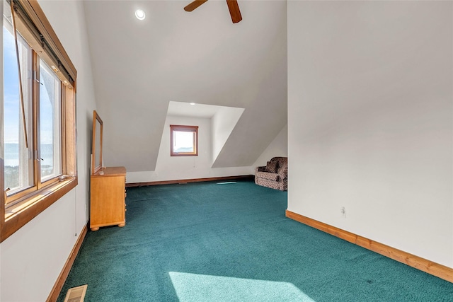 251 S Eighty Dr, Somers, MT 59932 - bonus room featuring carpet, baseboards, ceiling fan, and recessed lighting