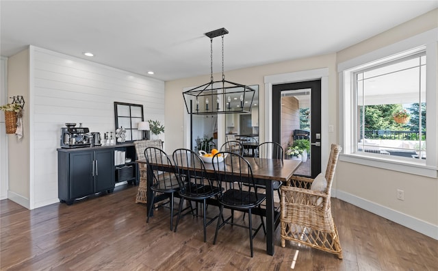 1683 Foxtail Dr, Kalispell, MT 59901 - dining space featuring dark wood-style flooring, a chandelier, and recessed lighting