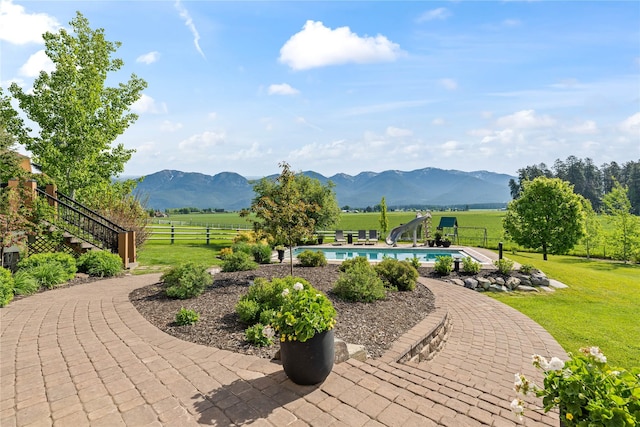 1683 Foxtail Dr, Kalispell, MT 59901 - view of patio with a mountain view