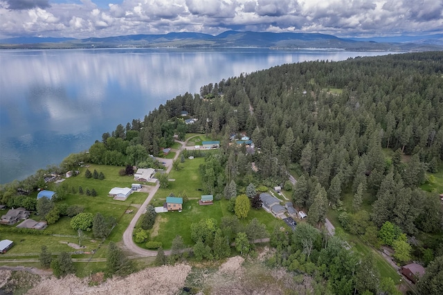 33958 Connolly Way, Polson, MT 59860 - drone / aerial view of a water and mountain view and a forest